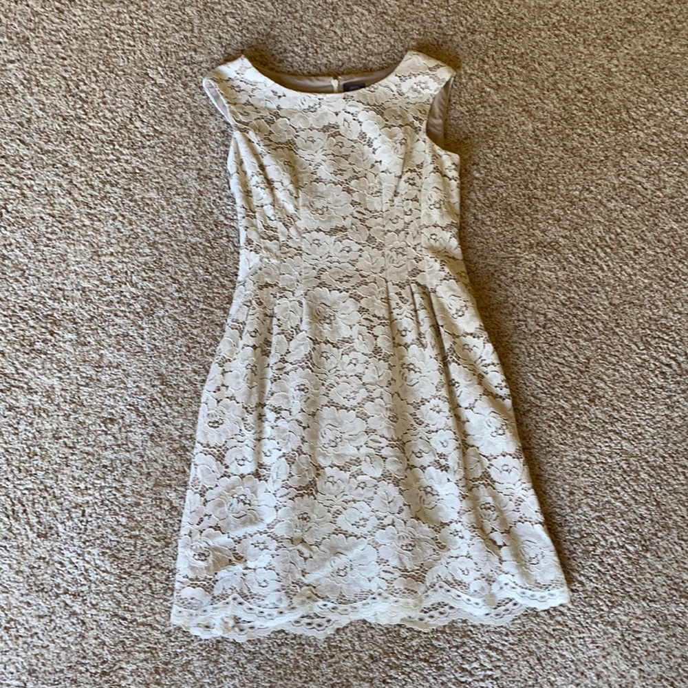Vince camuto lace ivory dress